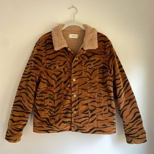 MP | D by MinkPink Corduroy Tiger Coat - Sherpa Lined